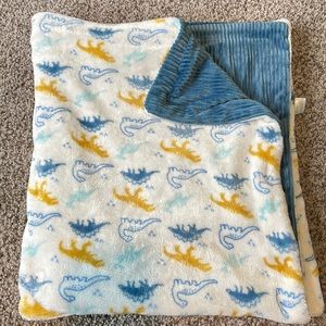 Baby White/Blue Dinosaur Blanket